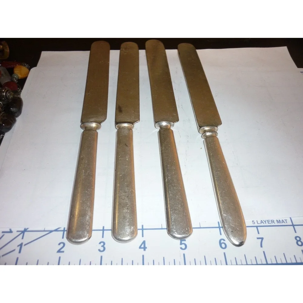 Vintage Rogers Hamilton silver plate Dinner‎ knives set of 4